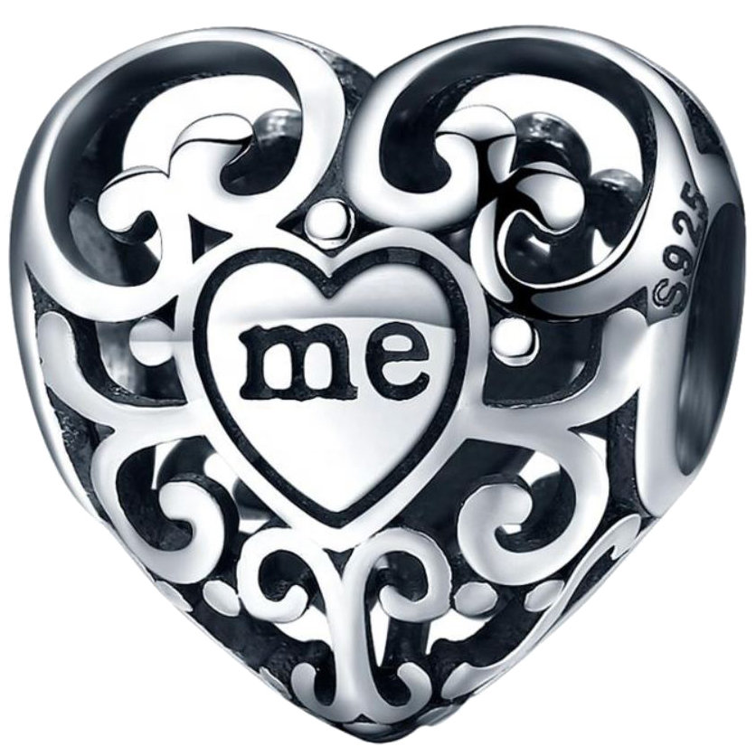 CHARMS SERCE ME srebro 925 zawieszka koralik