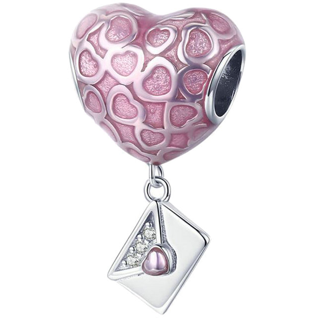 CHARMS SERCE Z KOPERTĄ S925 srebro 925 zawieszka koralik