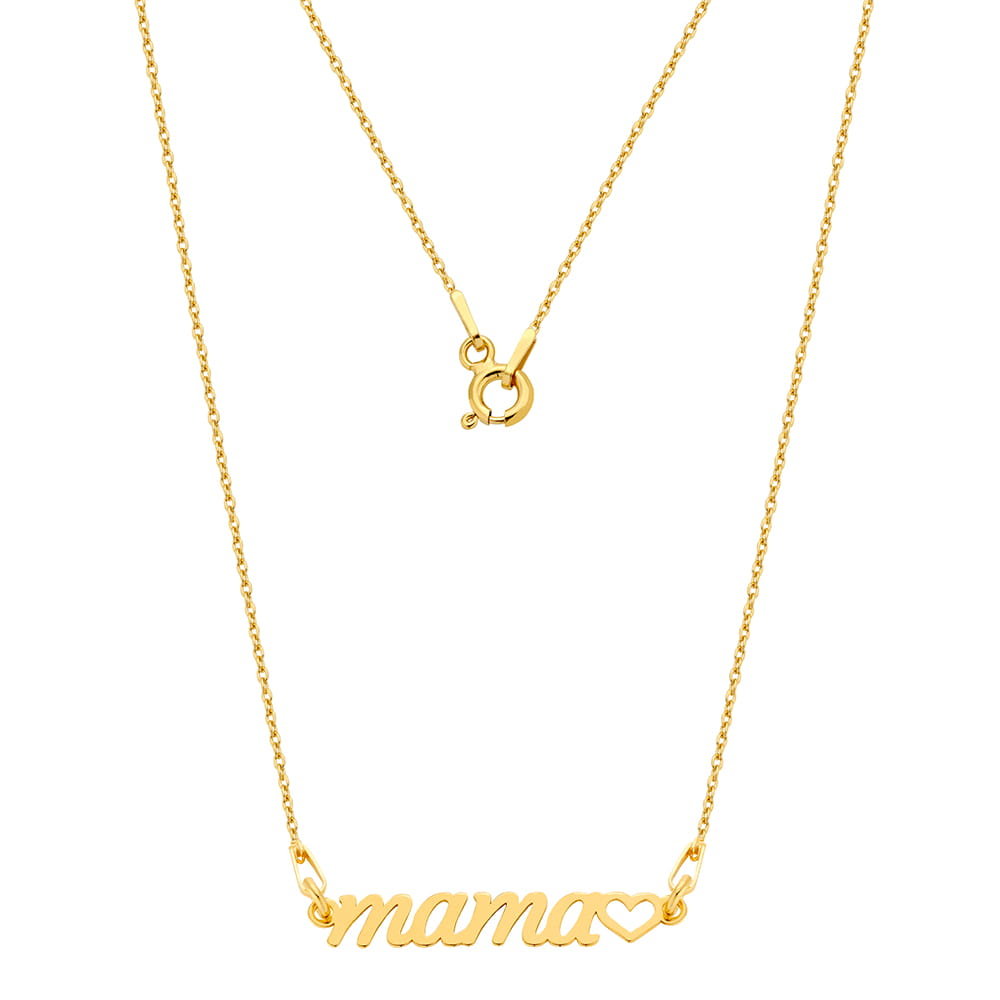 MYNESS Naszyjnik z napisem Mama z sercem /1155/
