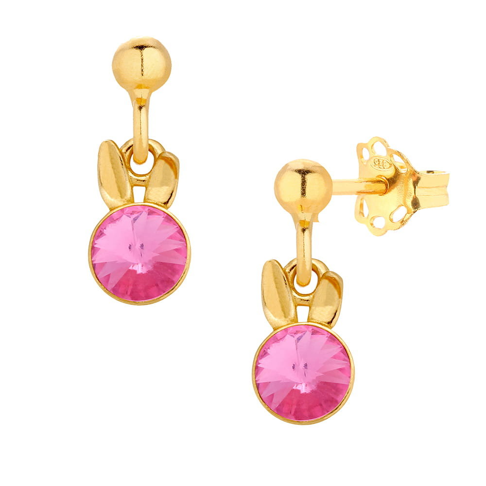 MYNESS Kolczyki z króliczkiem z kryształem Swarovski /955/
