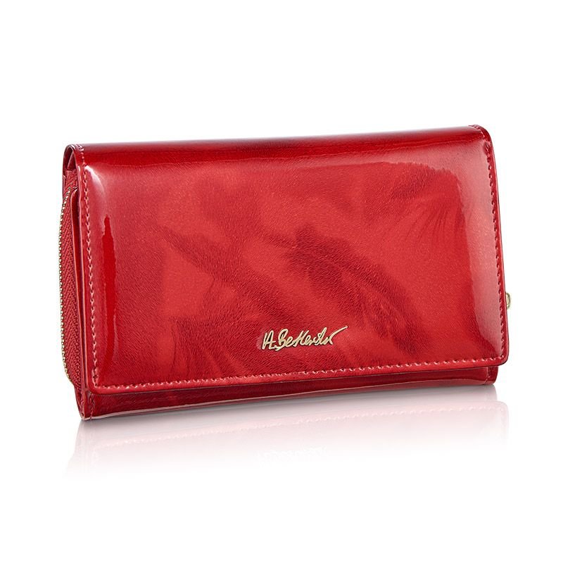 Stylowy czerwony duży portfel damski