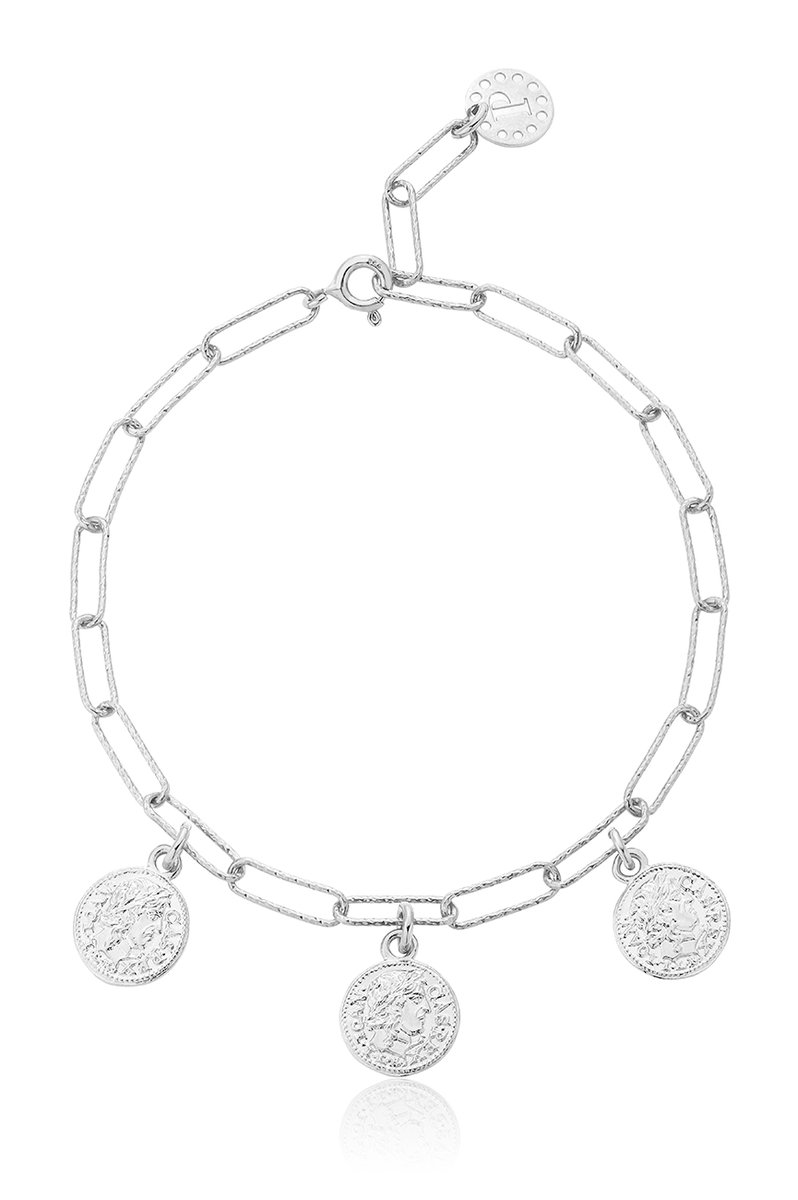 The Richness bransoletka z 3 monetami srebrna