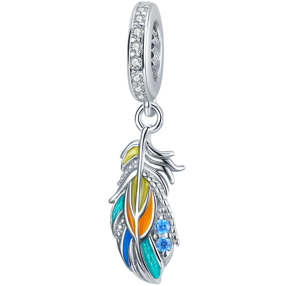 CHARMS PIÓRKO srebro 925 zawieszka koralik S925