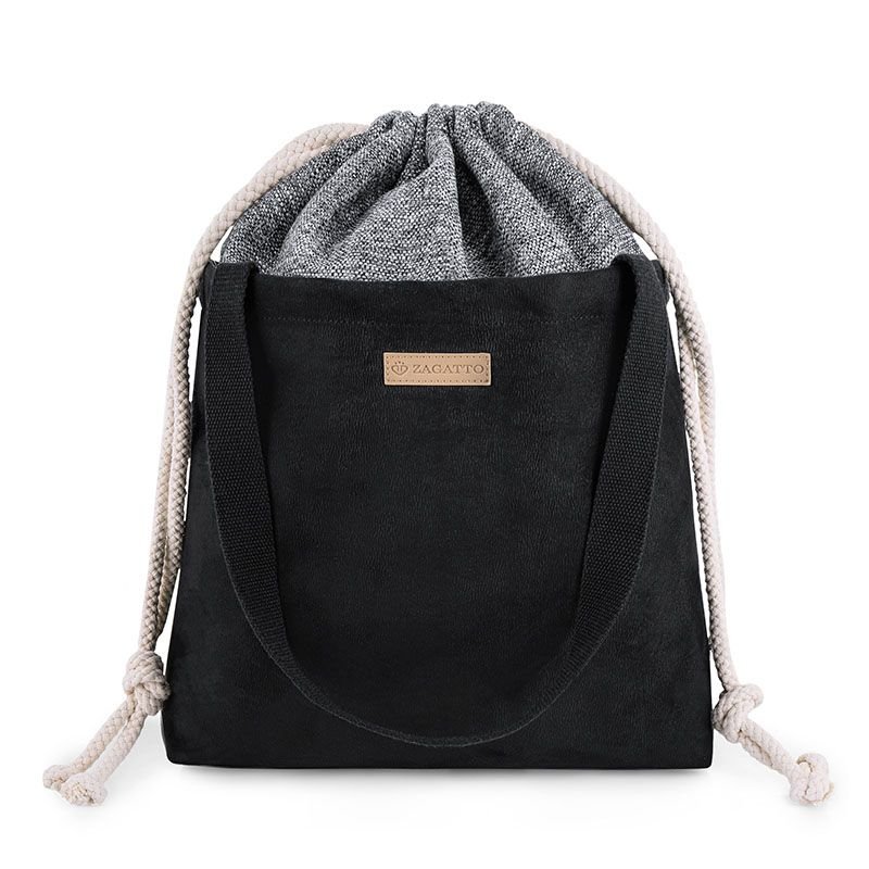 Duża torba damska Black/Melange Zagatto ZG 610
