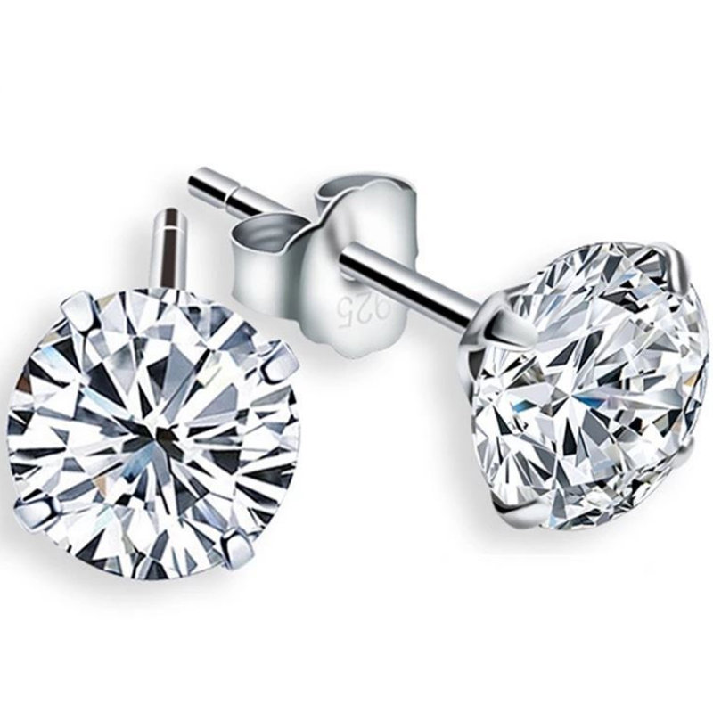 Kolczyki SREBRO próby 925 cyrkonie 7 mm