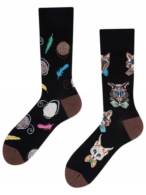 Kolorowe skarpetki TODO SOCKS kot w muszce 43-46