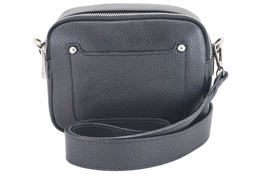 Listonoszka damska na szerokim pasku - Czarna