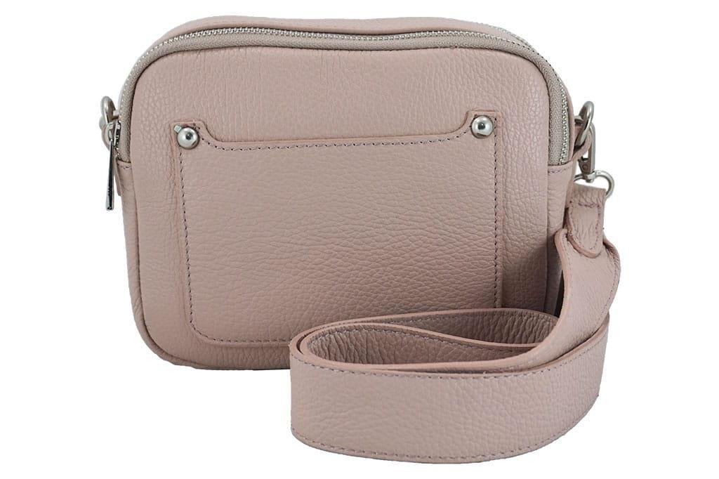 Listonoszka damska na szerokim pasku - Róż pudrowy