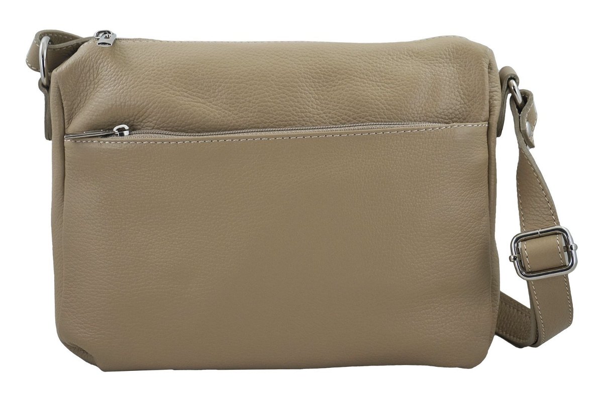 Torebka ze skóry naturalnej - listonoszka - Beżowa