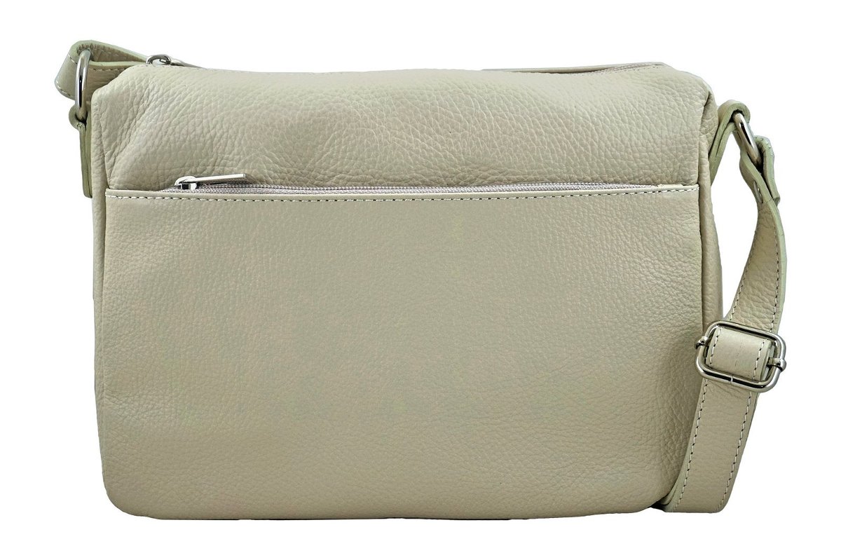 Torebka ze skóry naturalnej - listonoszka - Beżowa jasna