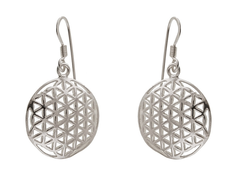 Kolczyki srebrne wiszące okrągłe ażur k1474- 3,9g.