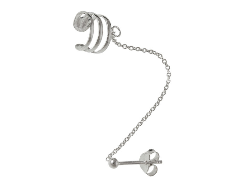 Kolczyk nausznica z łańcuszkiem kn063 - 0,7g.