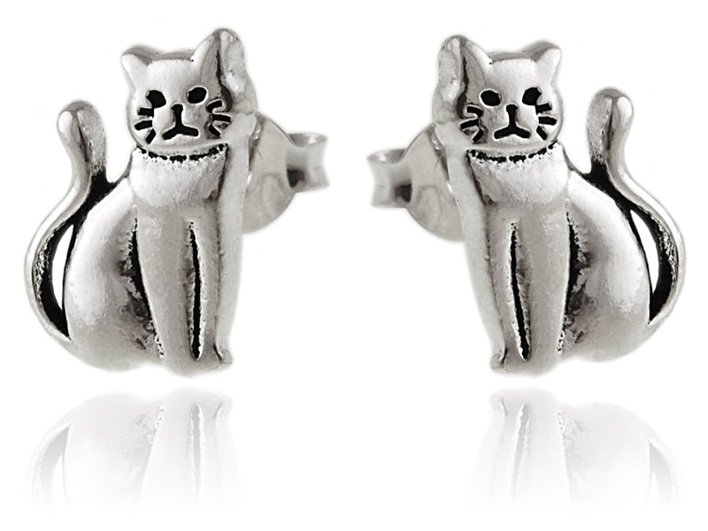 Kolczyki srebrne koty k2889 - 2,2 g.