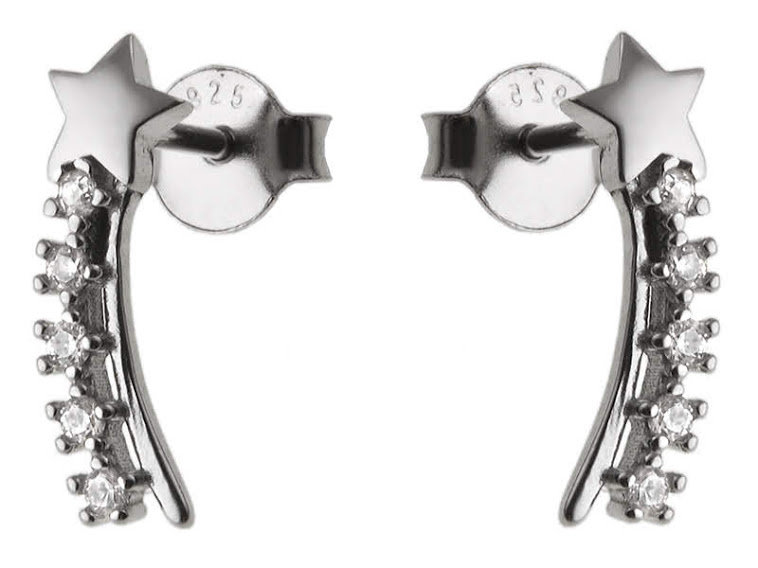 KOLCZYKI SREBRNE GWIAZDA KOMETA k2259 - 1,3g.