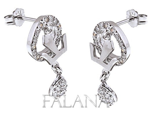 Srebrne okrągłe kolczyki z cyrkoniami k0261 - 3,3g.