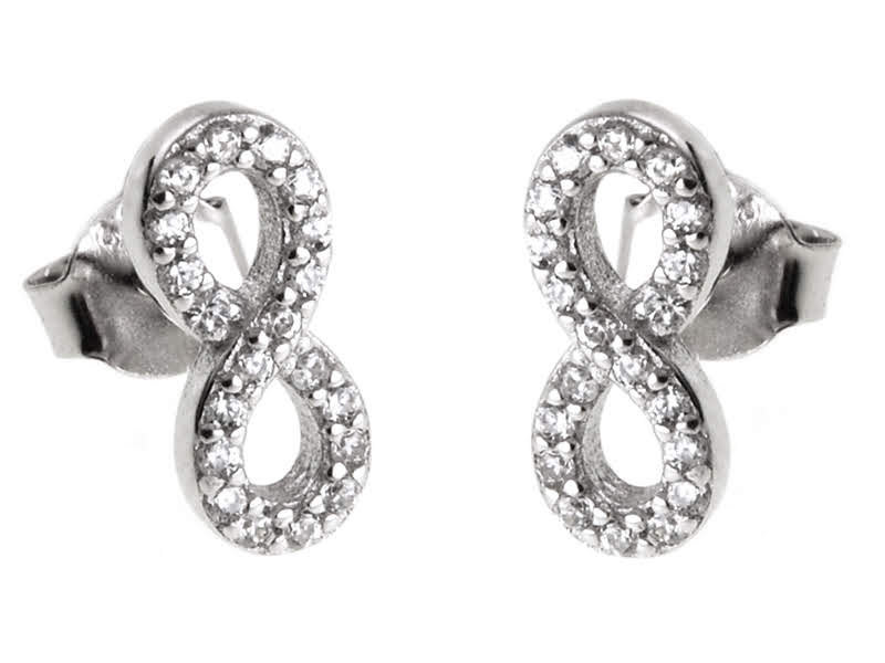 KOLCZYKI SREBRNE NIESKOŃCZONOŚĆ ÓSEMKI k2221 - 1,4g.