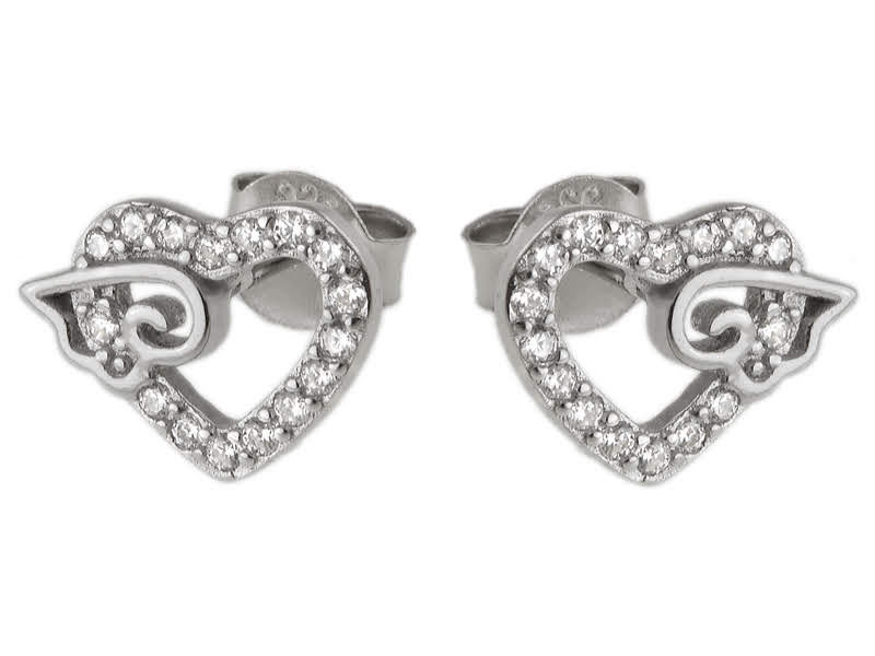 KOLCZYKI SERCA SKRZYDEŁKA K2615 - 1,5g.