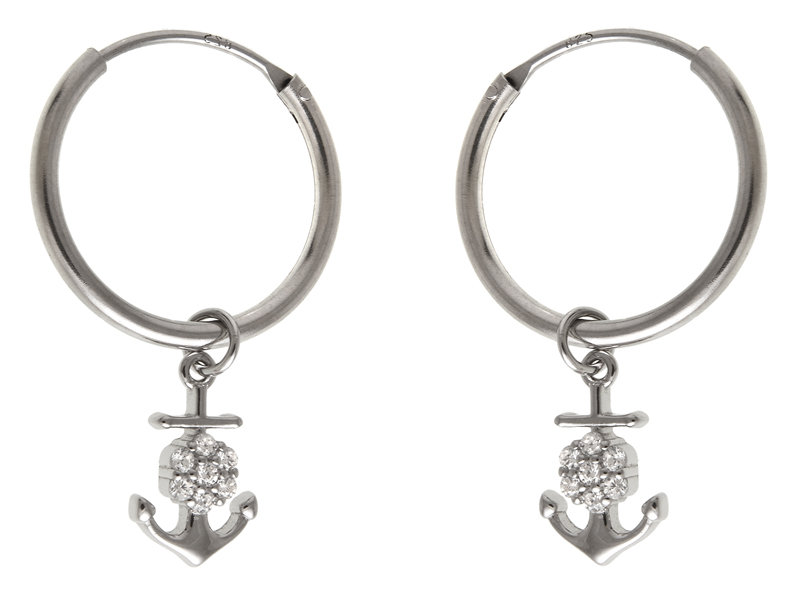 KOLCZYKI KÓŁKA Z PRZYWIESZKĄ KOTWICA K2681 - 1,9g.