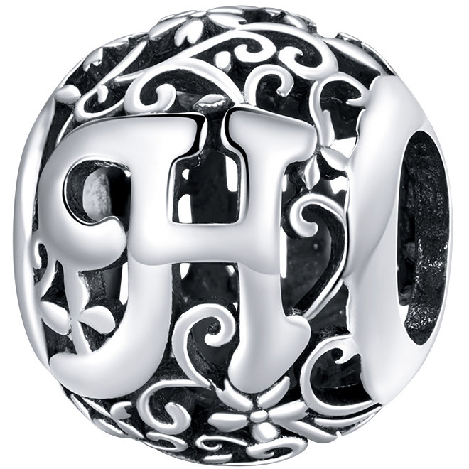 CHARMS literka H srebro pr 925 koralik zawieszka