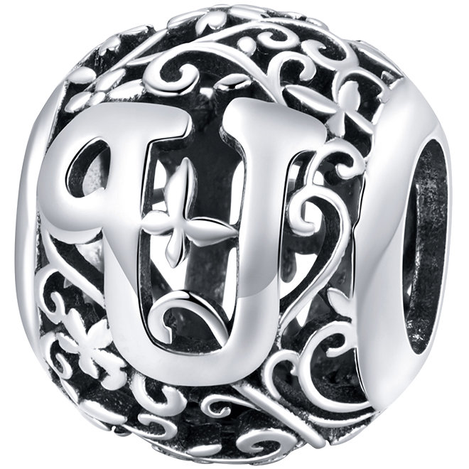 CHARMS literka U srebro pr 925 koralik zawieszka