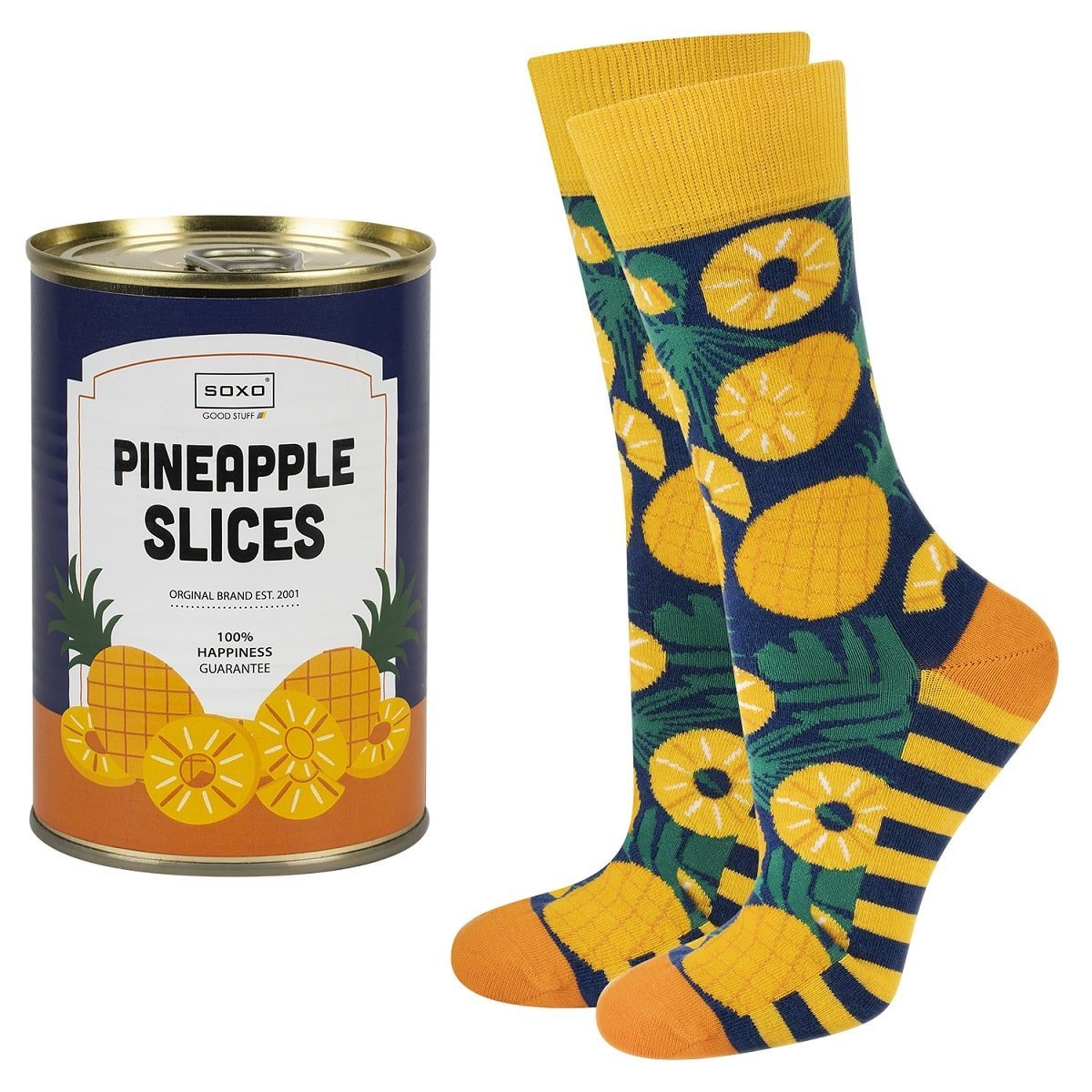 Skarpetki męskie kolorowe SOXO GOOD STUFF ananas w puszce - 40–45