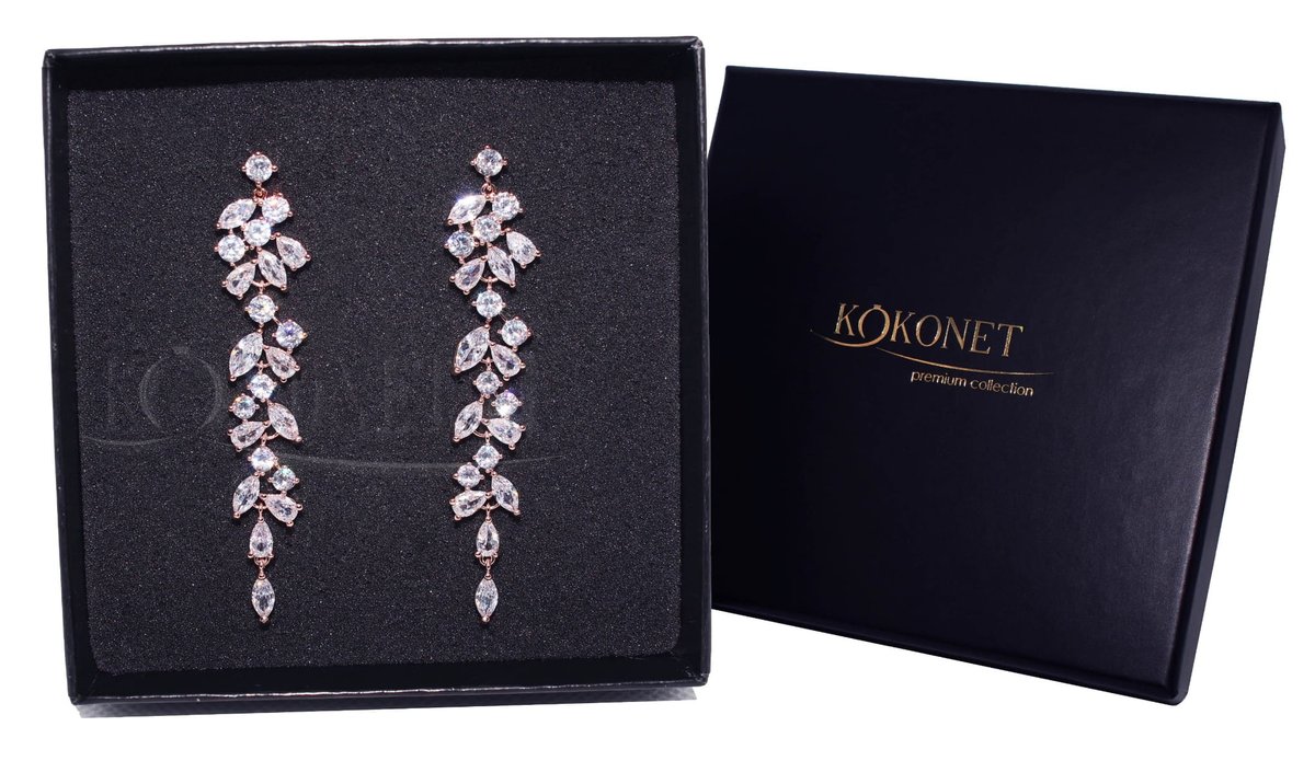 Kolczyki ślubne CHLOE rose