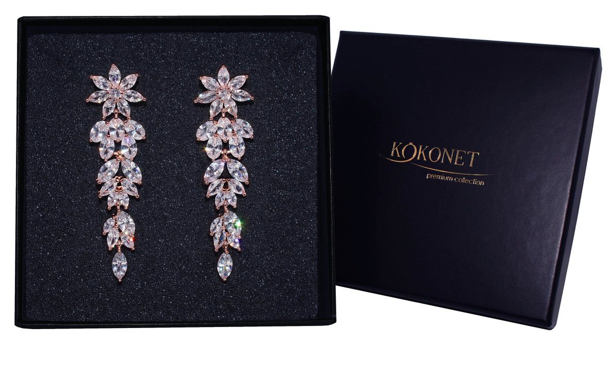 Kolczyki ślubne MOREE rose