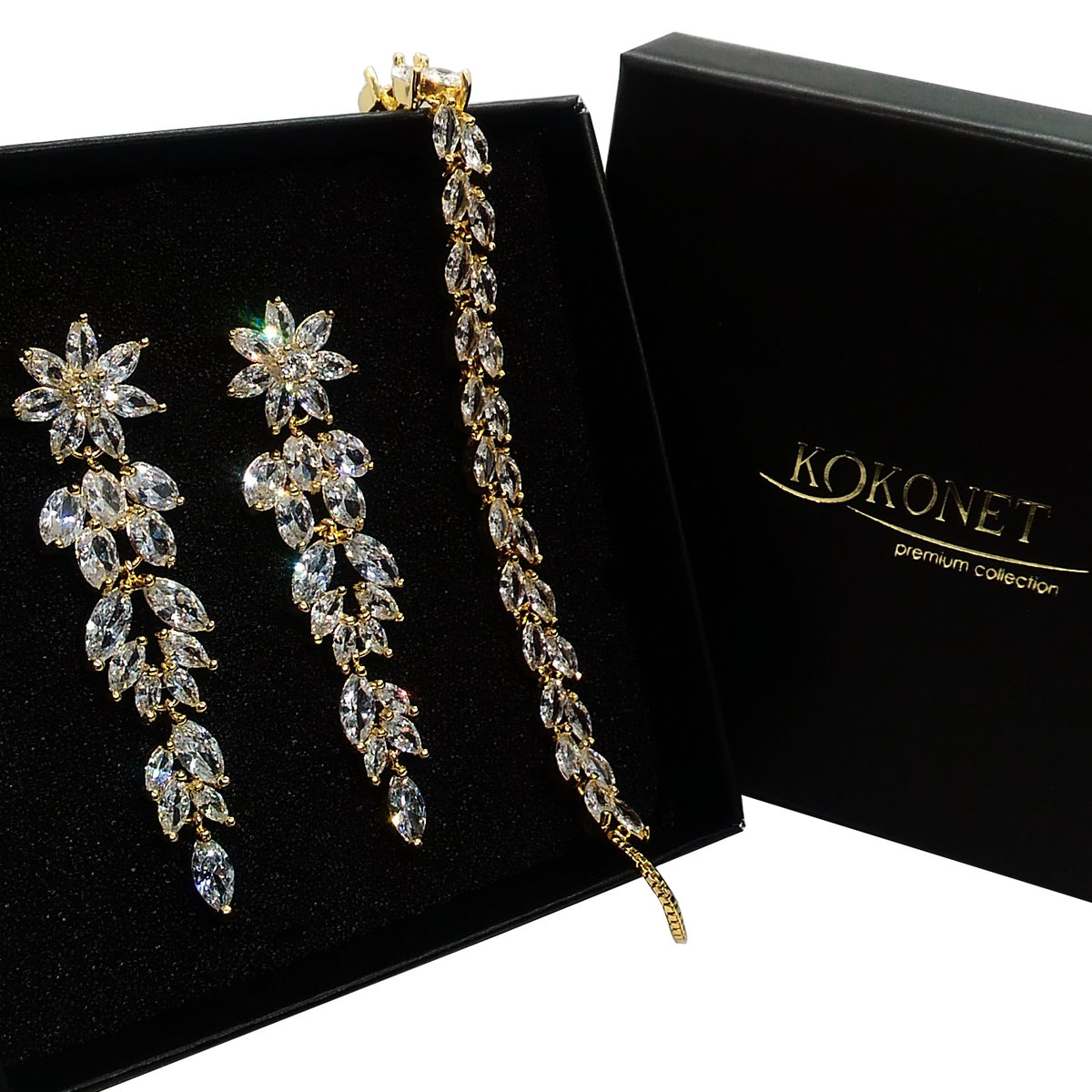 Komplet ślubny MOREE gold + ROSANA gold