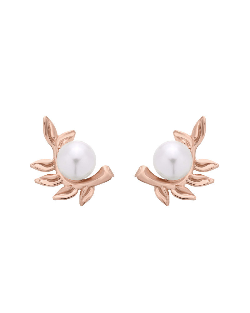 Kolczyki gałązki z różowego złota z perłami SWAROVSKI® CRYSTAL