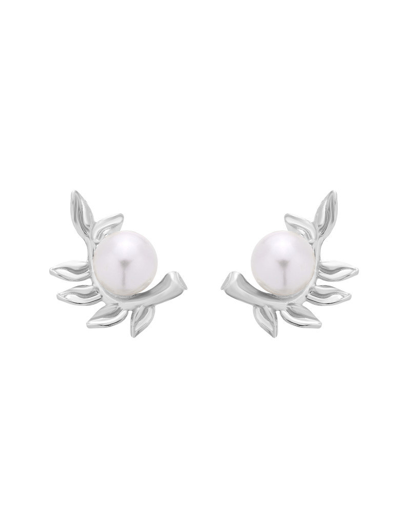 Srebrne kolczyki gałązki z perłami SWAROVSKI® CRYSTAL