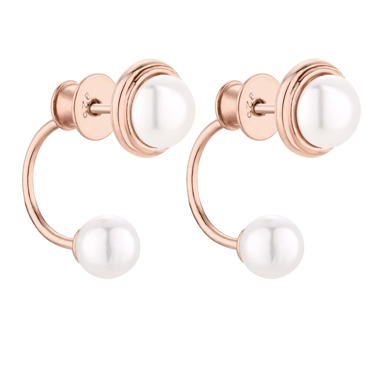 Kolczyki z różowego złota z perłami SWAROVSKI® CRYSTAL