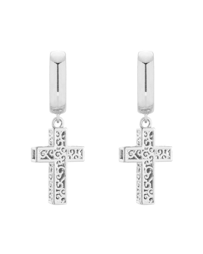 Srebrne kolczyki z krzyżami