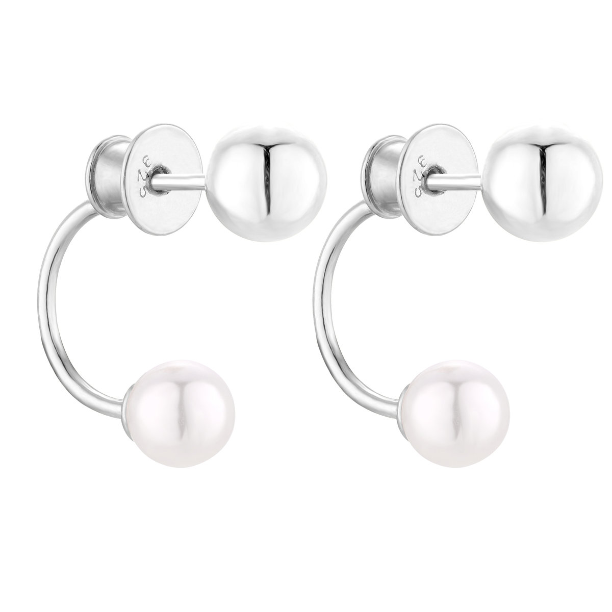 Srebrne kolczyki z kulkami i perłami SWAROVSKI® CRYSTAL