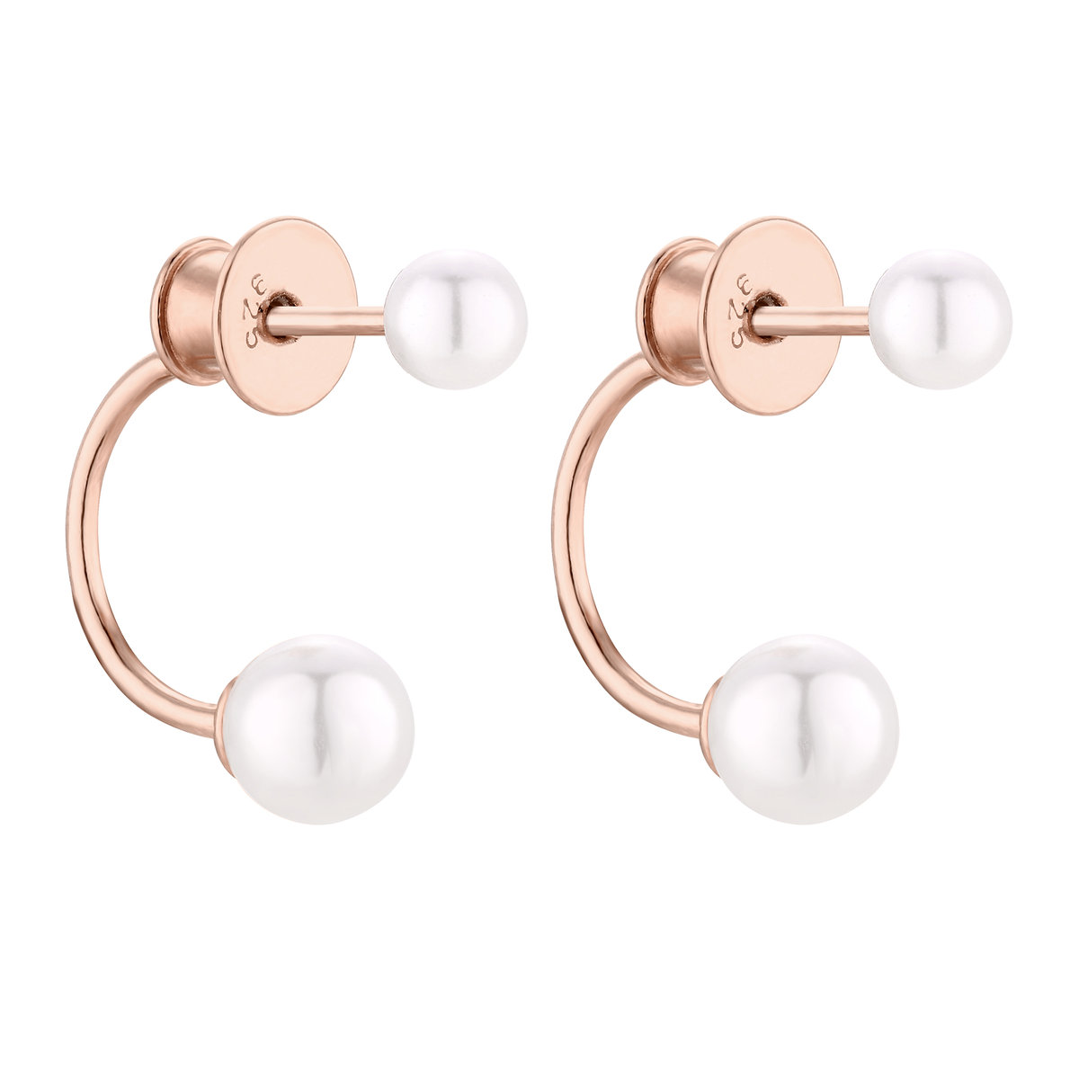 Kolczyki z różowego złota z perłami SWAROVSKI® CRYSTAL