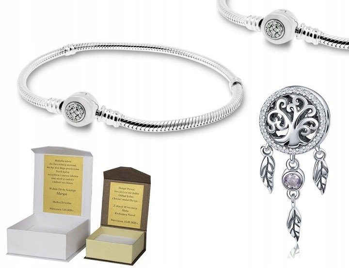 Bransoletka srebrna 20 cm do Pandora + Charms B180