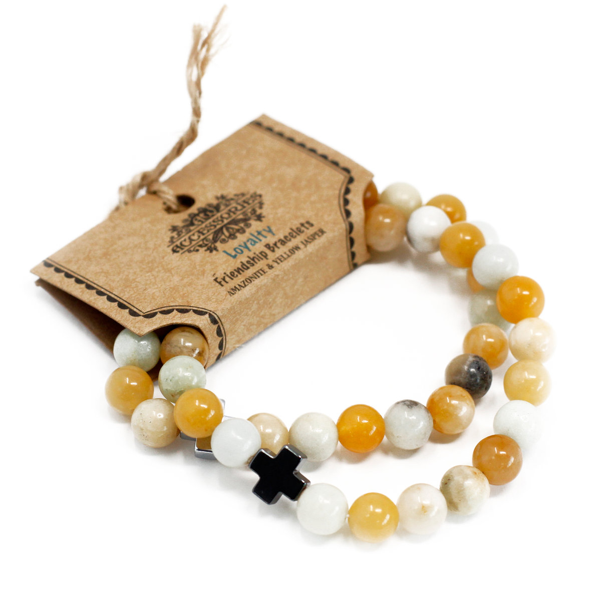 Zestaw 2 Bransoletek - Lojalność ( Amazonit , Żółty Jasper)