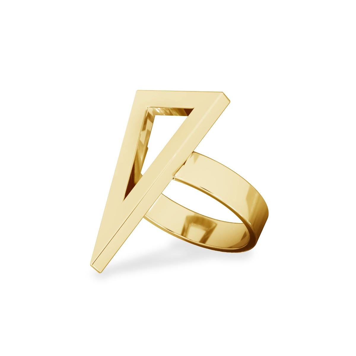 Pierścionek figura geometryczna trójkąt, srebro 925 : ROZMIAR PIERŚCIONKA - 13 |UK:N | Φ16,67 MM, Srebro - kolor pokrycia - Pokrycie żółtym 18K złotem