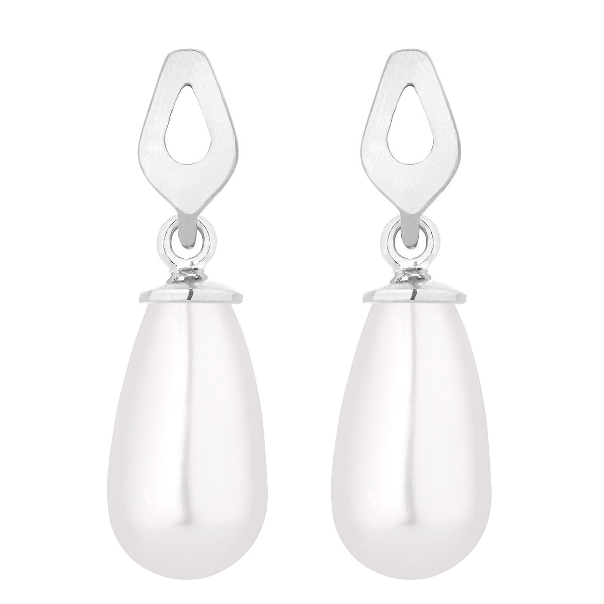 Srebrne kolczyki z białymi perłami SWAROVSKI® CRYSTAL