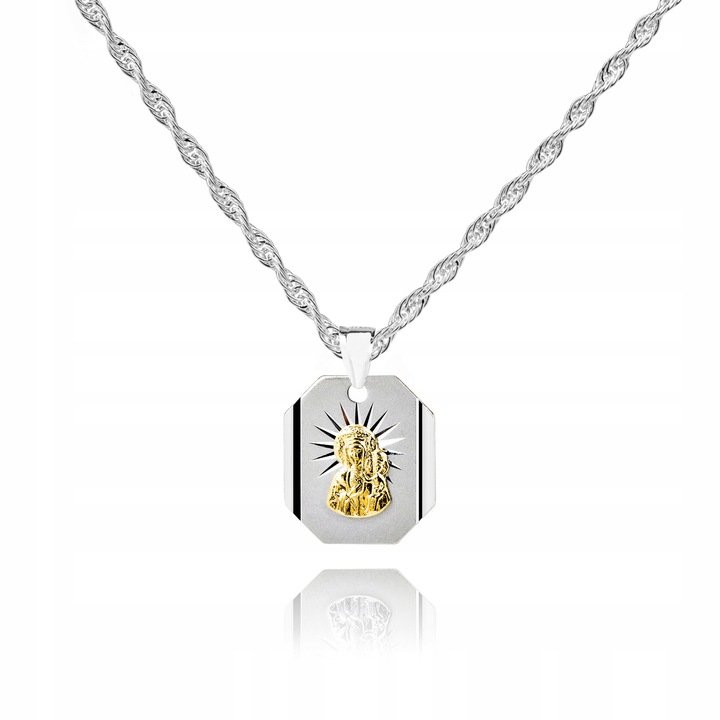 925 Srebrny łańcuszek medalik DEDYKACJA 50 cm S1M6