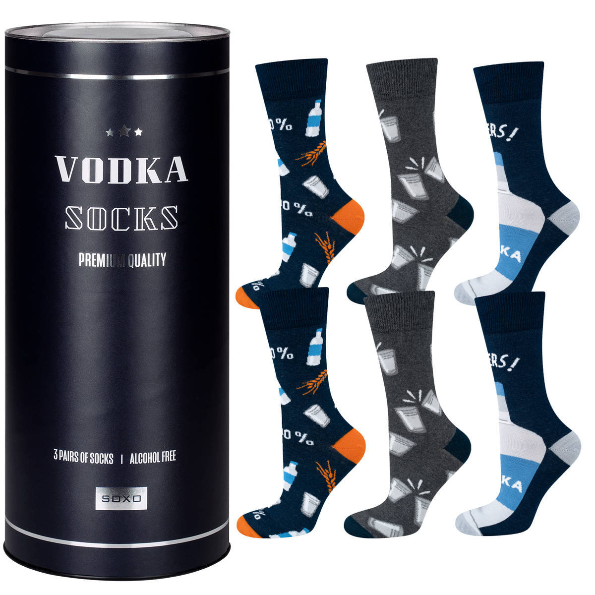 Soxo Skarpety męskie Wódka 3 pary