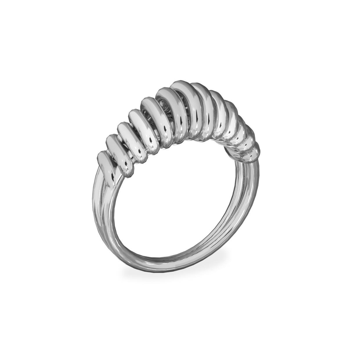 top Szeroki pierścionek spirala, srebro 925, XENIA x GIORRE : ROZMIAR PIERŚCIONKA - 11 |UK:L | Φ16,00 MM, Srebro - kolor pokrycia - Pokrycie platyną
