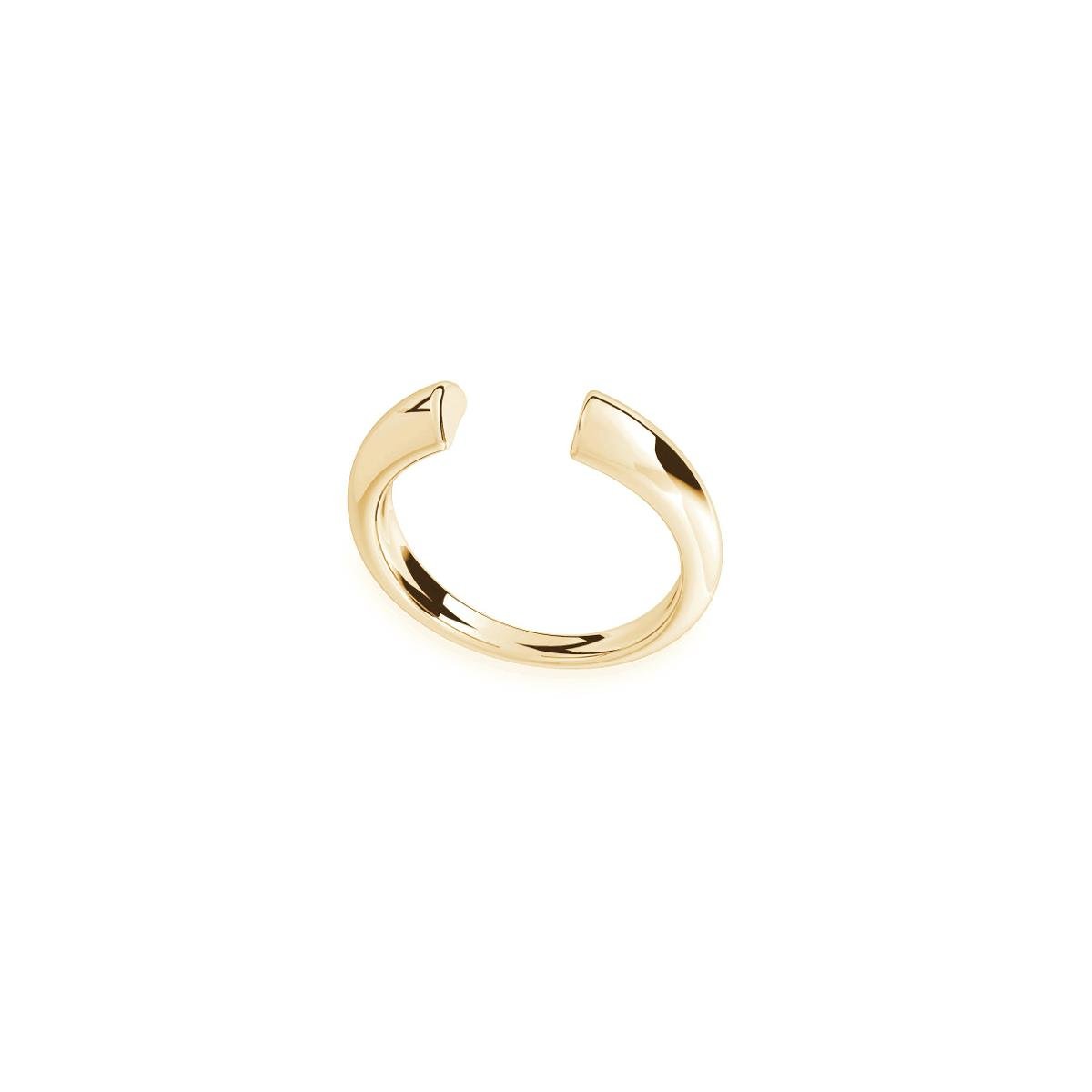 Otwarty pierścionek obrączka, srebro 925, XENIA x GIORRE : ROZMIAR PIERŚCIONKA - 11 |UK:L | Φ16,00 MM, Srebro - kolor pokrycia - Pokrycie żółtym 18K..