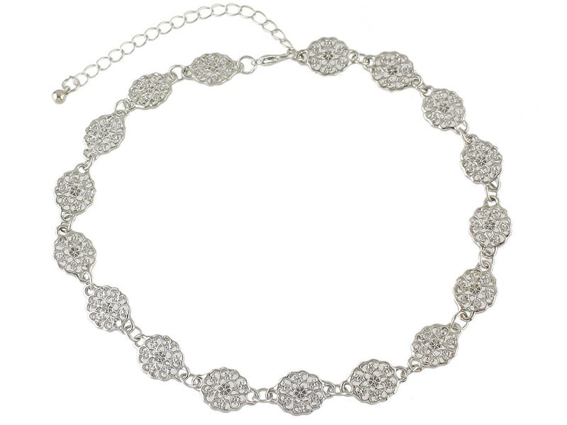 AŻUROWY NASZYJNIK KWIATY KWIATUSZKI CHOKER PREZENT