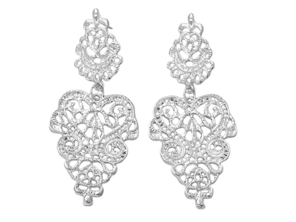 Wiszące ażurowe kolczyki na sztyft