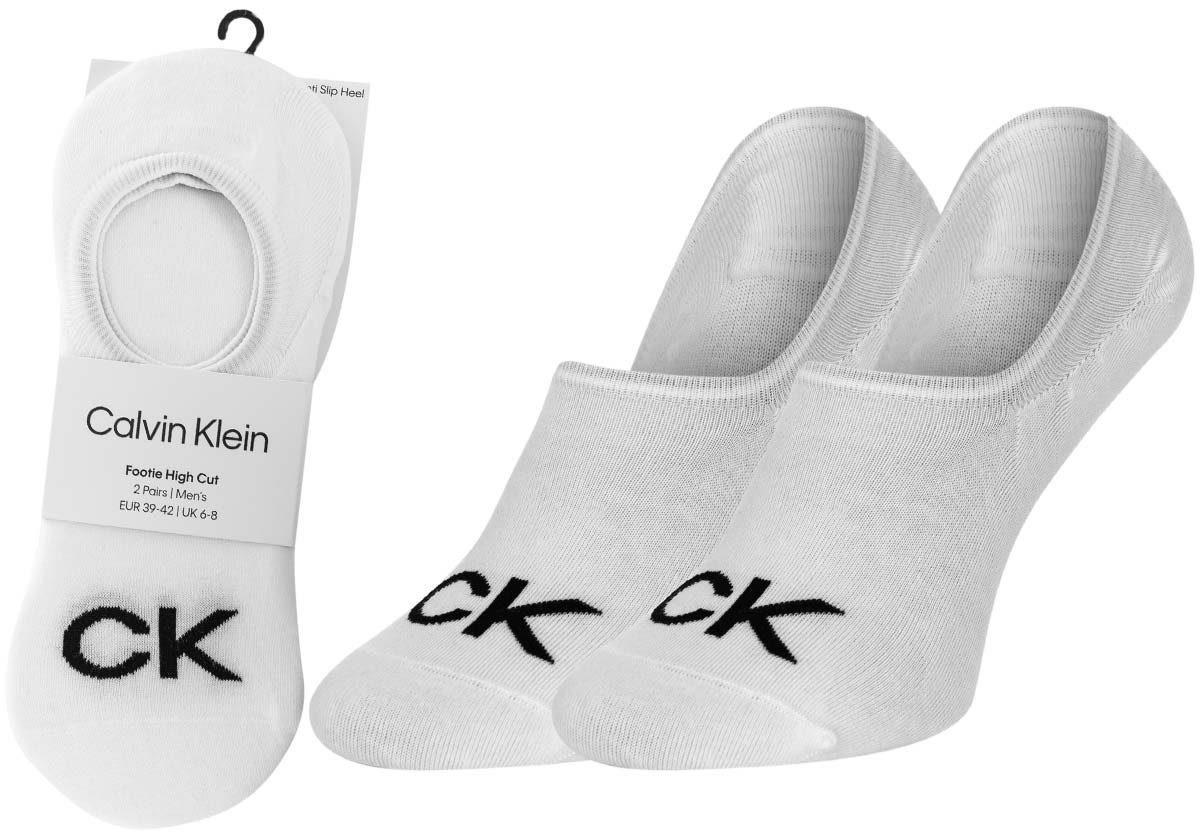 CALVIN KLEIN SKARPETY SKARPETKI STOPKI 2 PARY WHITE 701218716 002 - Rozmiar: 39-42