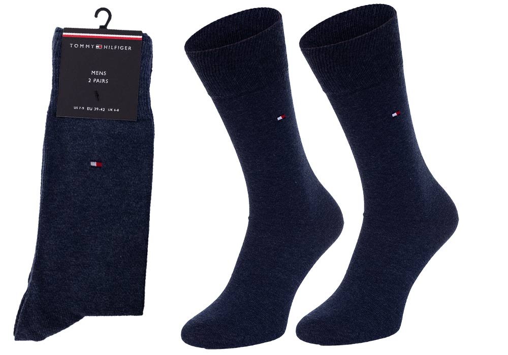 TOMMY  HILFIGER SKARPETY SKARPETKI NAVY JEANS 371111 356 - Rozmiar: 39-42