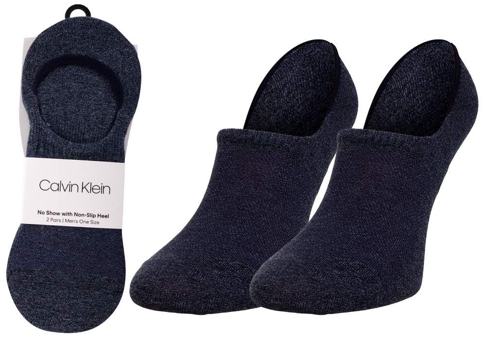 CALVIN  KLEIN SKARPETKI STOPKI MĘSKIE 2 PARY DARK BLUE 100001919 004 - Rozmiar: 40-46