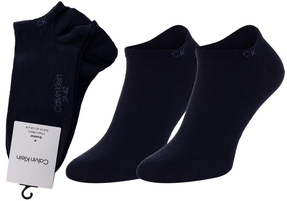 CALVIN KLEIN SKARPETY SKARPETKI STOPKI 2 PARY NAVY 701218707 004 - Rozmiar: 39-42