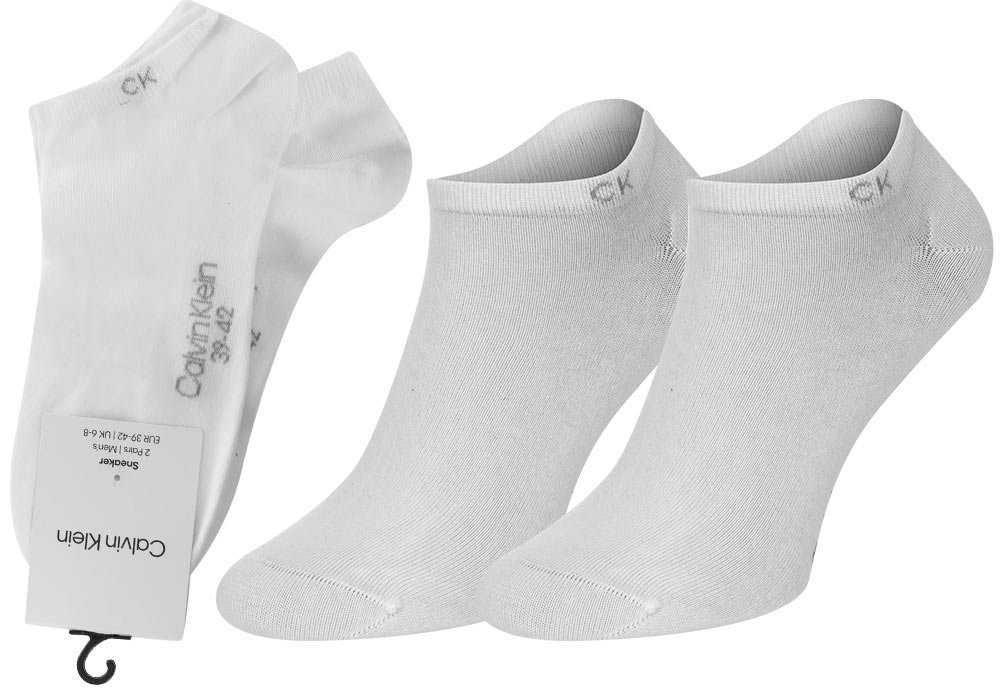 CALVIN KLEIN SKARPETY SKARPETKI STOPKI 2 PARY WHITE 701218707 002 - Rozmiar: 39-42