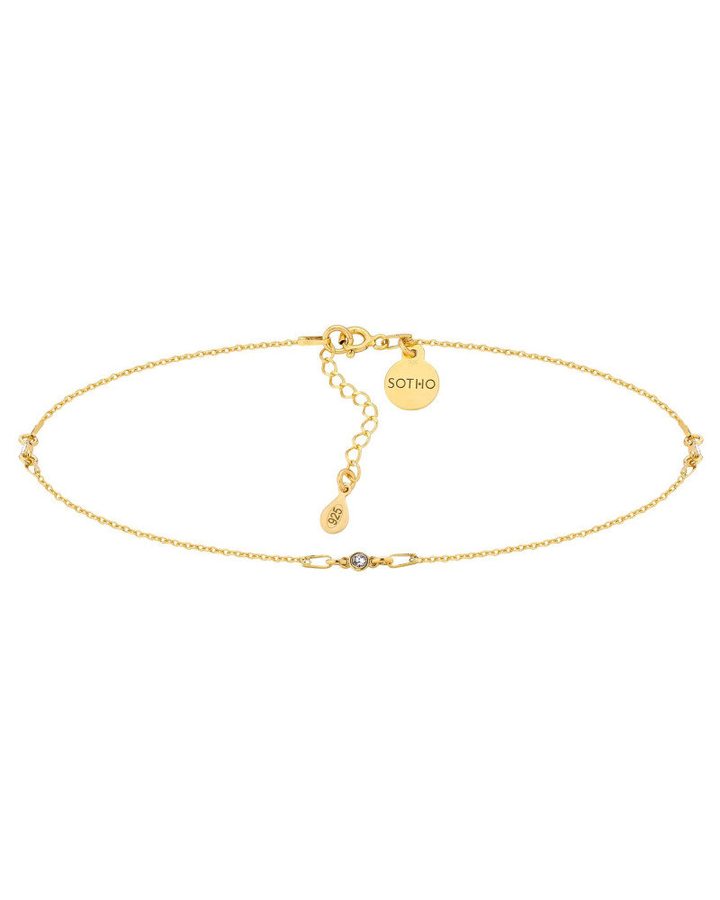 Złoty Choker Z Bezbarwnymi Kryształami Swarovski® Crystal
